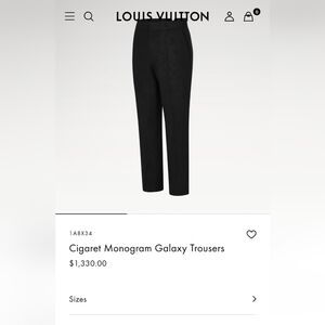 NWOT LOUIS VUITTON MONOGRAM BLK MENS CIGAR SLACKS